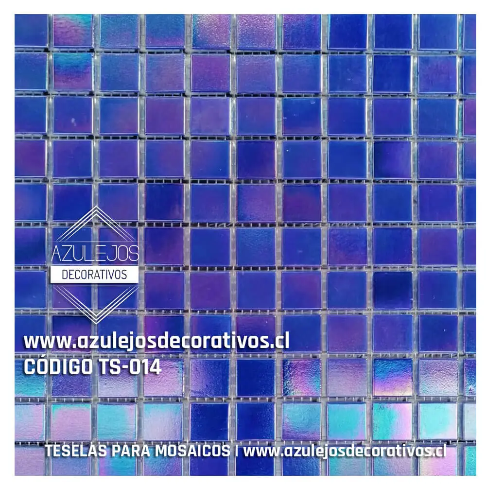 Teselas Vítreas Azul Tornasol Grande