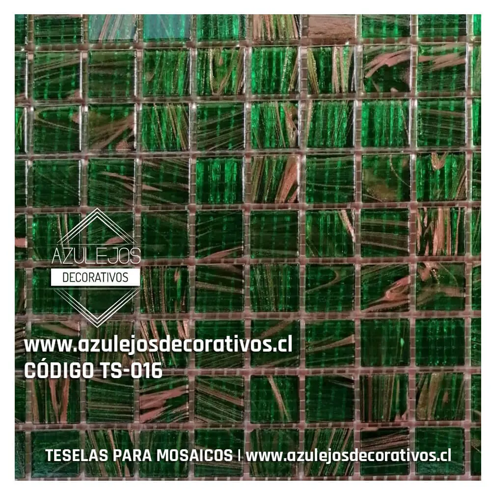 Teselas Vítreas Verde Rallas Grande