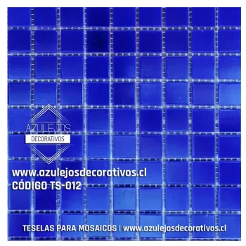 Teselas Vítreas Azul Oscuro Grande